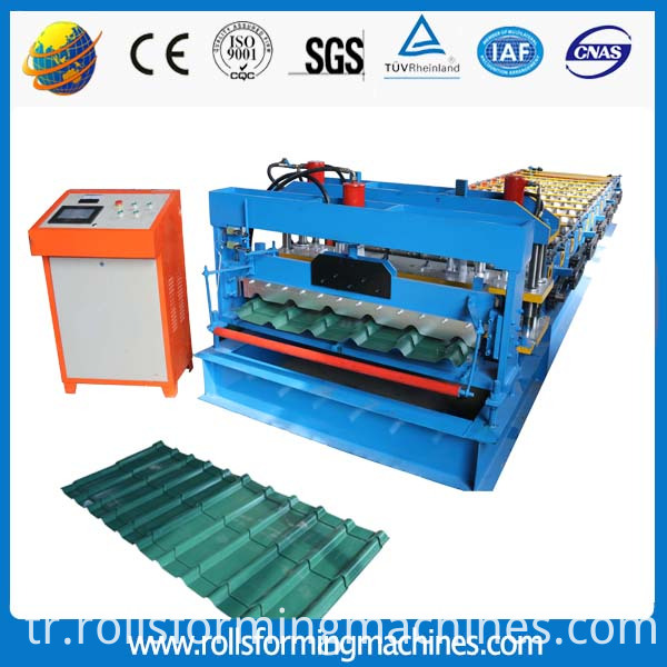 Rusya Sırlı Çelik Çini Rulo Şekillendirme Makinesi Russia Glazed Steel Tile Roll Forming Machine